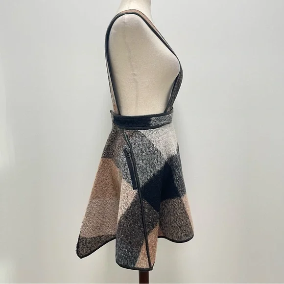 RARE 2010 3.1 Phillip Lim Trapezoid Leather Binding Brown Plaid Skirt Size 6 - Picture 11 of 15